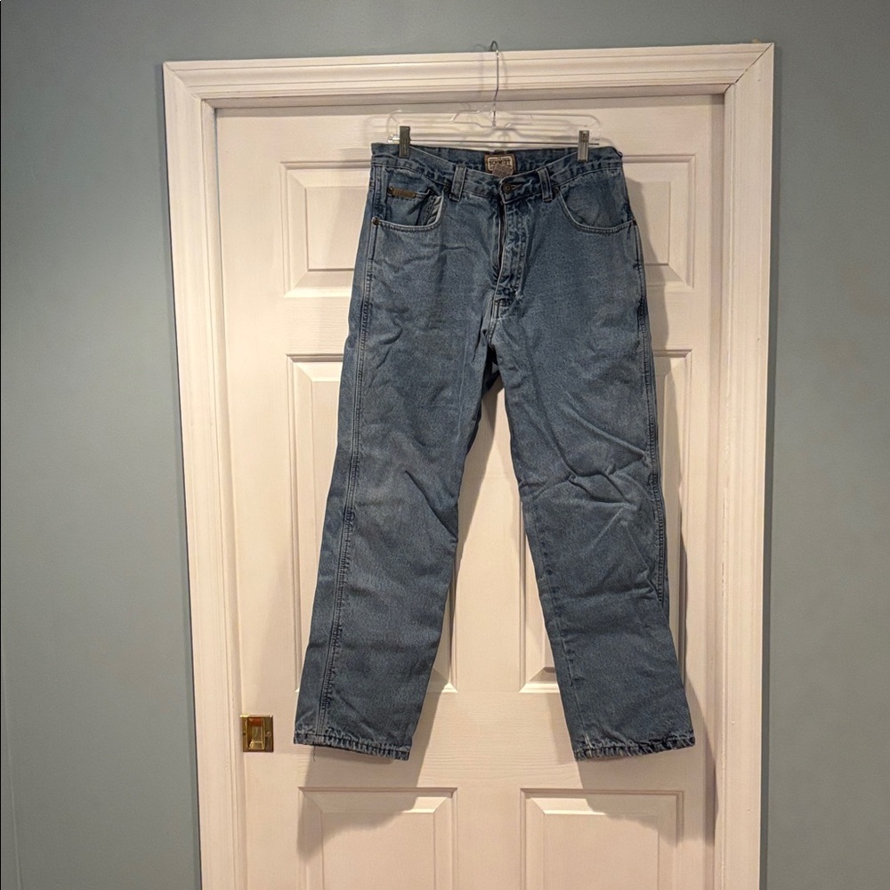 Vintage CE Schmidt Flannel Lined Classic Blue Men's Jeans 34x32
